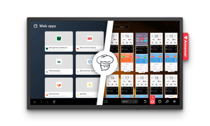 Annoncer Web Apps dashboard and a kitchen display