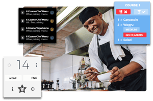Annoncer Kitchen Management System interfaces illustrating connected kitchen workflows