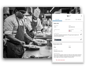 Reservation details available inside the Annoncer Kitchen Management System