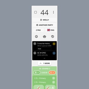 Annoncer Kitchen Management System showing menus, courses and modifiers