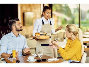 Restaurant guest receiving the wrong order because of a service mistake