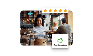 Een tevreden restaurantgast die uitstekende service krijgt en een positieve eetervaring beleeft